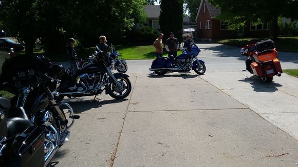 Bikes all ready at our place for the ride.