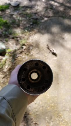 This was opened like this when I cut it apart from the rod and hammer.  You can tell when you hit the cat.