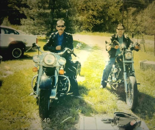 My Dad (Bruce) and I riding to his wedding in 2005.