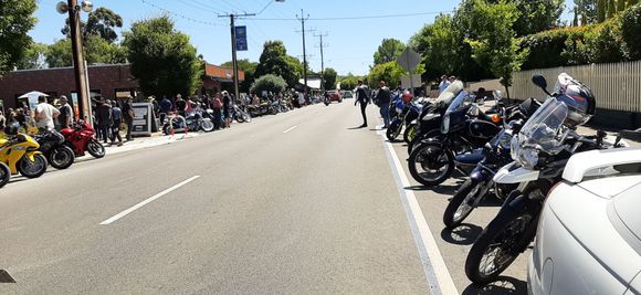 Street parking at the bike show.