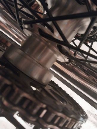 Custom rear width Hub with Titanium bolts