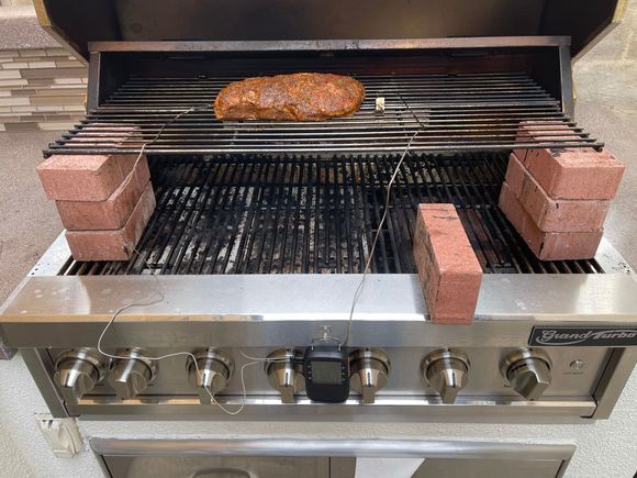 The bricks are to give me a larger elevated grate for indirect grilling. 