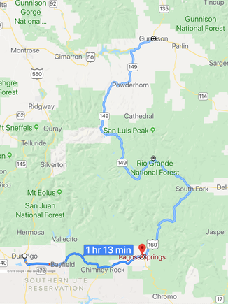 Durango / Pagosa Springs/ Crede/ Gunnison