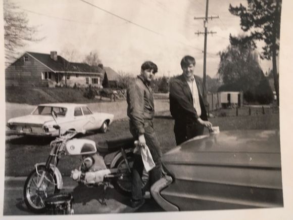 Me in the left with my Honda CL 90 in the mid 1960’s