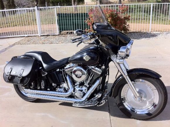 2005 Anniversary Fatboy with Boss bags and Memphis Shades Fairing