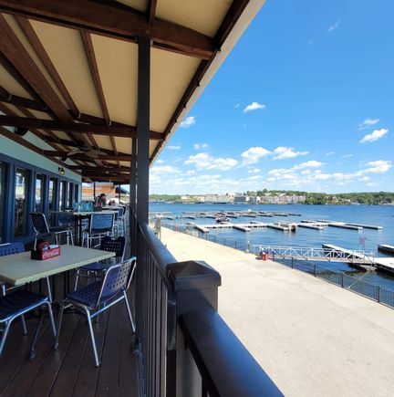 “Dog Days” restaurant and a view of the attached marina.