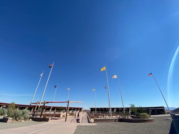 Four Corners Monument. Each side of the rectangular plaza is a different state 