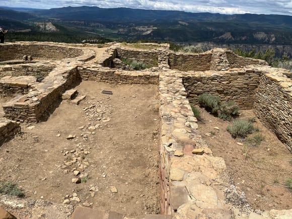 The great house. Thought to be 3 stories with 35 rooms and 2 great kiva’s 