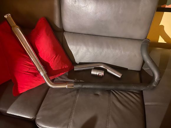 Rear pipe that will go behind the front pipe