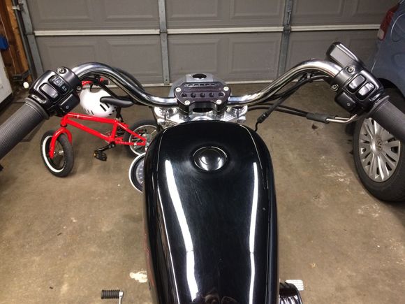Installed some Superlow bars on my 04 XL883. Feels like I'm riding a couch now, haha!