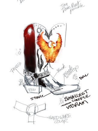 An initial sketch captures initial thoughts, features of design...