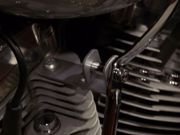 had to make a bracket for the shift lever pivot ...  I used one of the horn relocation bolts