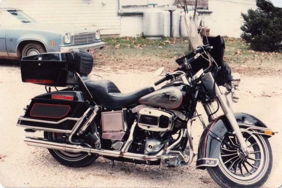 The day I brought it home in OCT of 1981 It was built in March of '81 Making it one of the last AMF Shovelheads.  1981FLHC