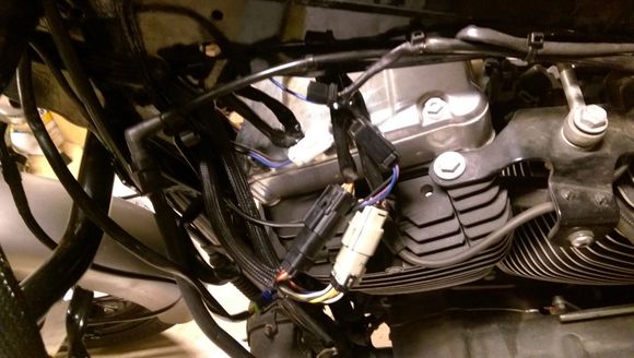 left and right hand control
left and right blinker
the loop in the background is the cable to the ignition. 
all of this fits inside a pocket in the neck.