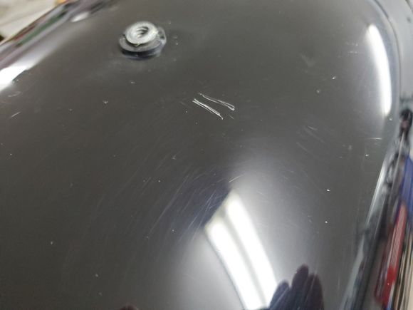 Gouge on the rear fender