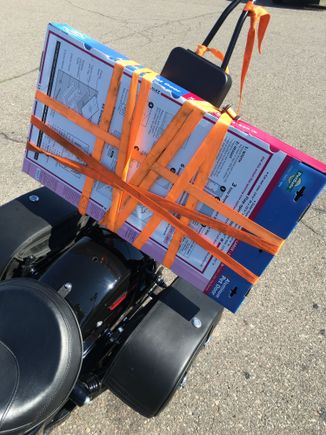 Yea I know I use a shit load of ratchet straps, but hey, that fucker stayed on the whole way home.