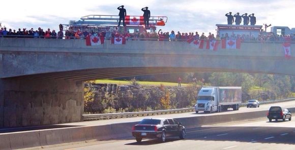 Every bridge from Ottawa to Hamilton was shoulder to shoulder with onlookers.