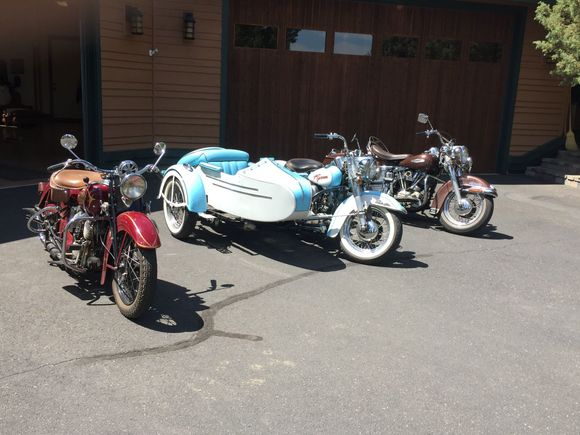 '39 Indian Sport Scout, '66 Harley and my '67 FLH.