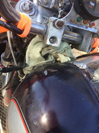The kids sweater was a cushion under the gas tank