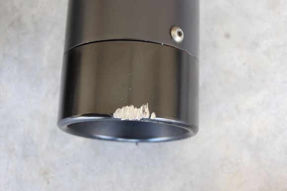 Scraped on a curb.