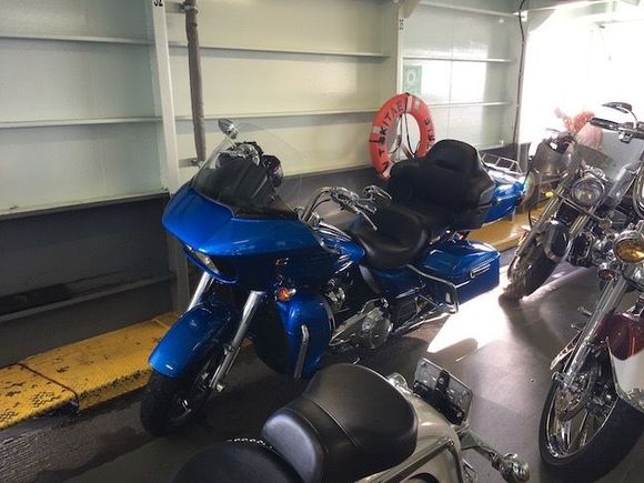 My bike in line at the ferry