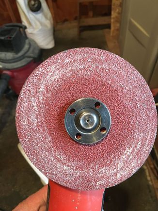try one of these, 36 grit, safety glasses and leather gloves