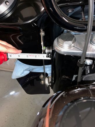 Gap on left side of forks. Headlight is centered in fairing. 