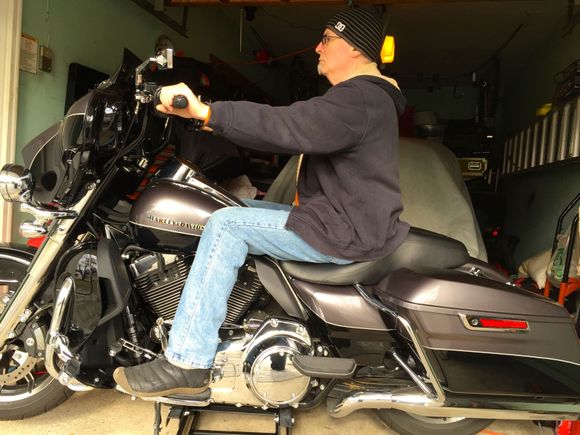 I'm 5'11". Bars are slightly below my shoulders  and elbows slightly bent. This is with my solo SG seat. The Stock Limited seat I use two up is going to put me up about two inches.