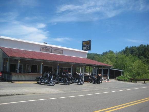A stop by Stations Inn, motorcycle motel and restaurant right off the Blue Ridge Parkway and HWY 18N.