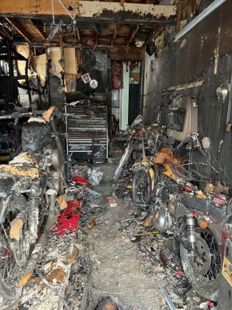 The next day as I went through to see my destroyed Harley’s 