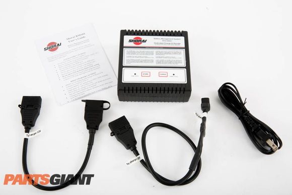 Every Shorai BMS comes with everything you need to charge your Shorai: power cable, adapter and easy-to-follow instructions.