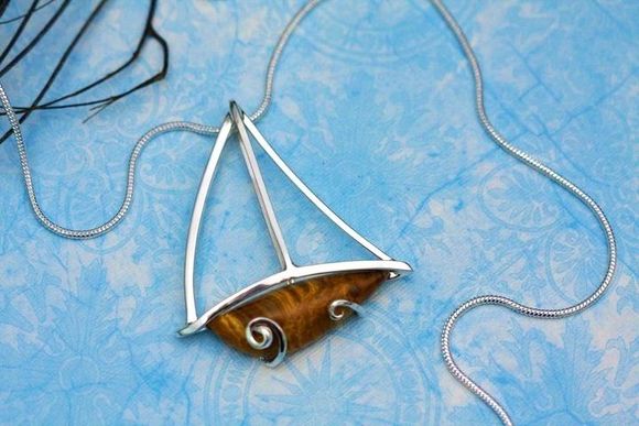 Honeycomb jasper set in sterling silver