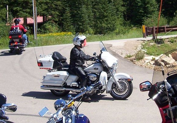 Pulling into a parking space during Sturgis 2011