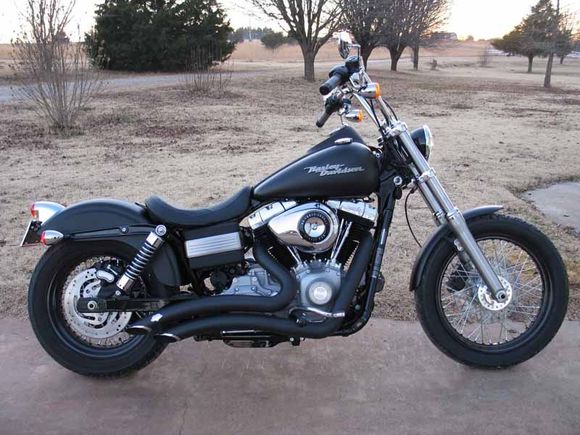 I LUV my new Street Bob.  Rides like a dream compared to the ole Nightster.  The Big Twin motor pulls effortlessly out on the highway..  I love the bobber style!