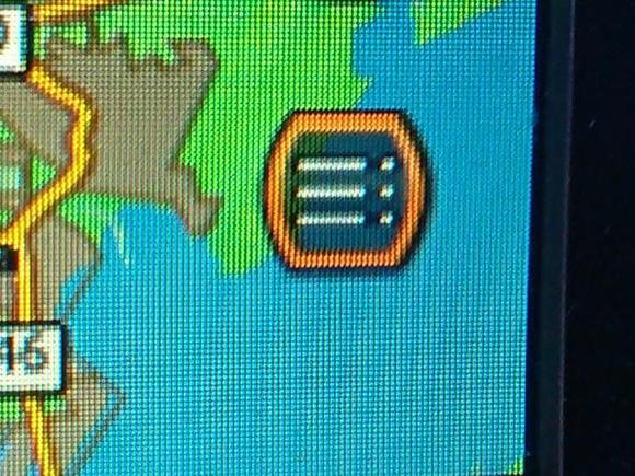 This is the Icon to bring up the STOP Screen... To Cancel Route Guidance manually from the Nav Screen. Use the Toggle Button on the right handle bar as your mouse... toggle to highlight the Icon on the bottom right of the screen... The Icon is 3 lines with dots after them... When highlighted it has a orange ring around it. To select push the toggle switch in like clicking a mouse... The next screen will have STOP at the top... Highlight that with the mouse/toggle button then push in/click the toggle button and it will stop the route guidance.