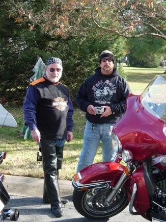 Friend Tom &amp; myself at Christmas parade for special kids