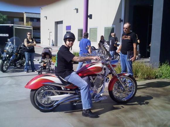 According to the Arlen Ness Las Vegas General Manager, this is the prototype bike for the Victory Hammer.