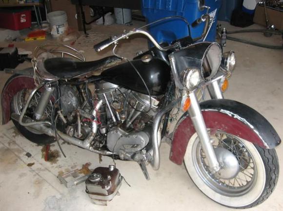 The day we rolled the bike in the shop, this is the before picture