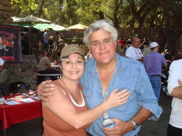 My ole lady Kathy with Jay Leno at The Rock Store in the Santa Monica Mountains on 09-27-09