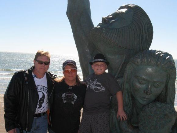 At the monument on the seawall for the 1900 Hurricane.
