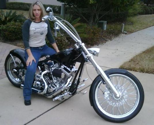 My Wife Kelly (also known as Princess) &amp; The Bamatude Bobber which was built for "Her" by Scooter's Performance
