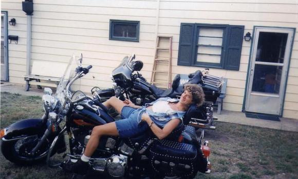 Elizabeth's 2nd bike. 95 Heritage. Picture taken in 95.