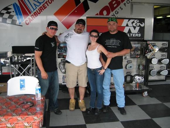 Me &amp; the hubby with Cody &amp; Vinny. 
*He totally copped a feel *
