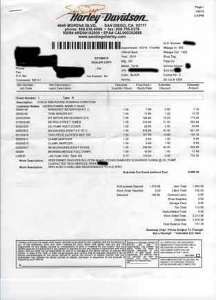 sumping caused by broken scavenge o-ring