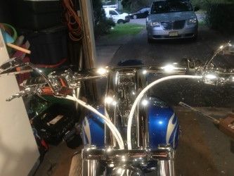 that was first style, now I went with Pro One Knife Levers, And Arlen Ness Deep groove billet grips, w/ball bearing throttle, the part you see. the on grips, the deep groove, my guy painted color of bike under grips, wild 3-d look...