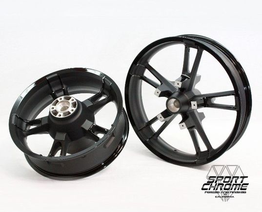 Black Powder Coated Enforcer Street Glide Wheels