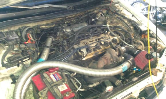 All homemade 95 turbo accord with an intercooled t25 running 12psi, dsm 450cc injectors, chipped ecu , pr4 boosted -w-crome ,self tuned ,vtec engauge at 3,700rpms