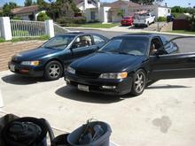 Thing One and thing Two back in San Diego, Both of them are 94 accord EX coupe with 5 speed and one of them is an H22A. Hint: its not the black one.