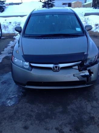 March 20 2013
Accident in Edmonton Alberta Canada 
Stupid woman 23's (2004 Chrysler intrepid nothing damaged just scratched rear right bumper) too fast past while bad storm icy road.
Poor my car :( it being repairing wait for 1 month :(