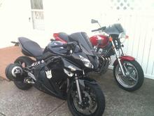 My bike next to my uncles CB750 Nighthawk. I love his bike, a legendary piece of Jap bike history.